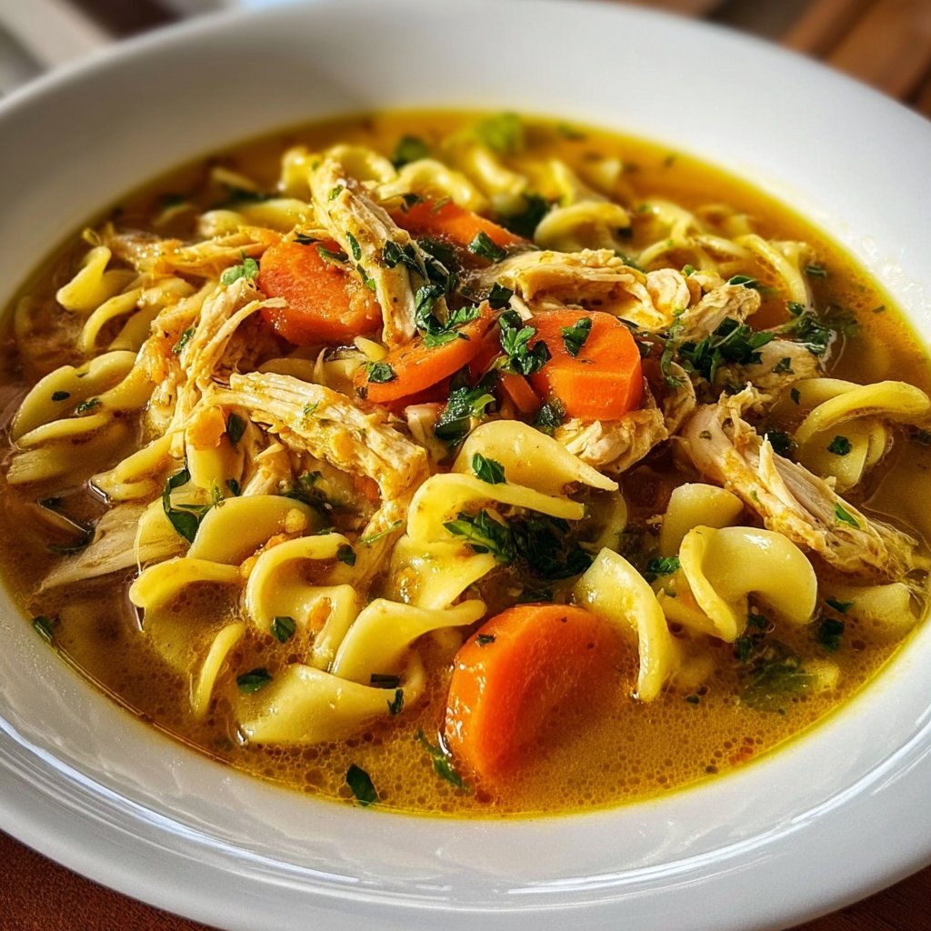 Chicken Noodle Soup with Turmeric and Ginger