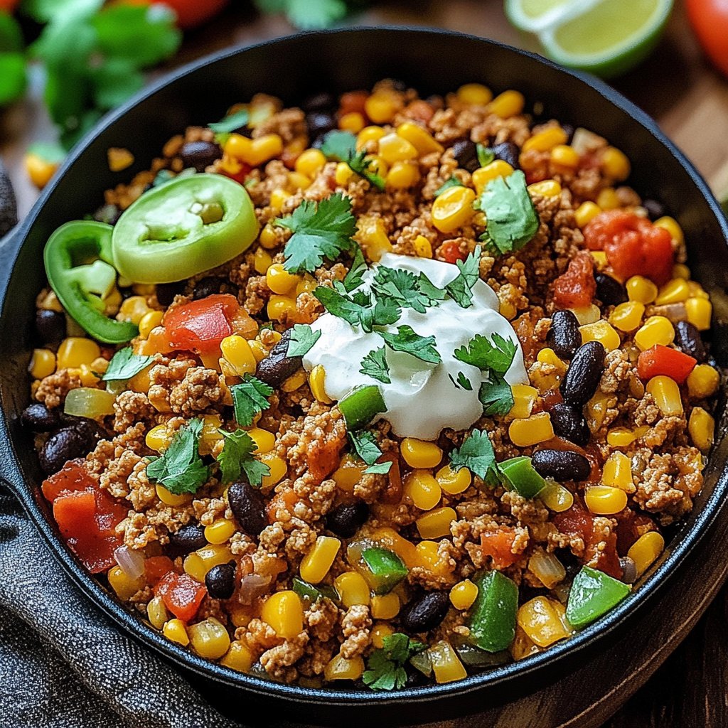Ground Turkey Taco Skillet