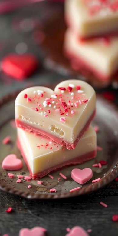 Fudge Saint-Valentin au Chocolat Blanc