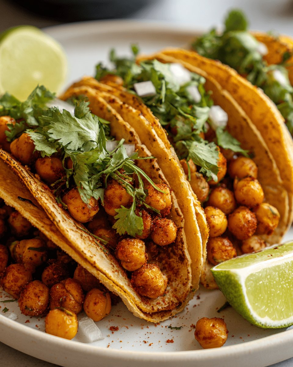 Crispy Air-Fried Chickpea Tacos