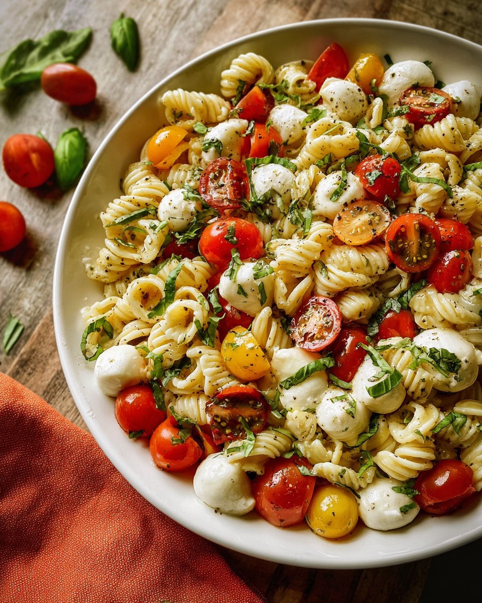 Creamy Caprese Pasta Salad