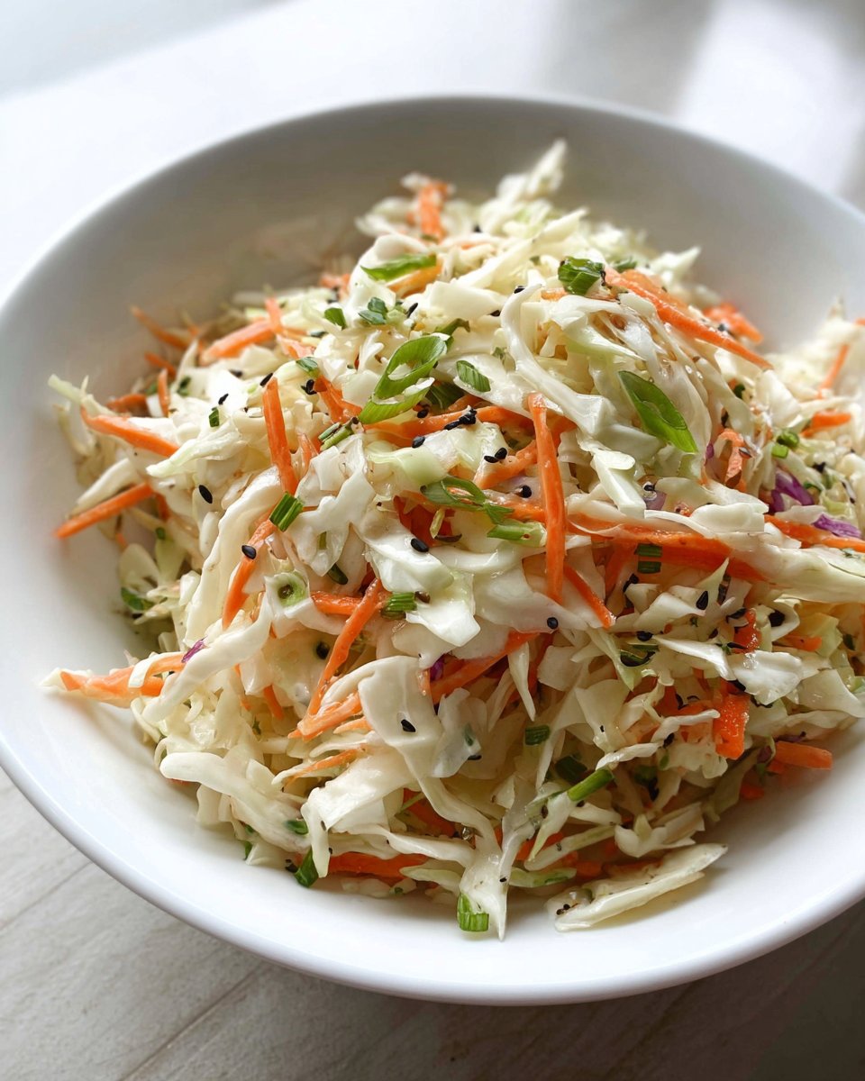 Carrot and Cabbage Salad with Sesame Dressing