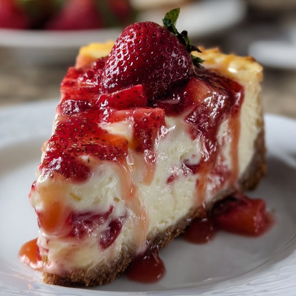 Strawberries Cream Cheesecake Swirled
