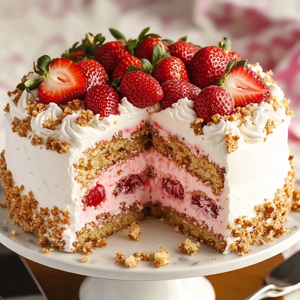 Strawberry Crunch Cake