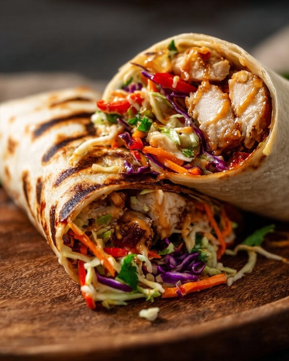 Thai Chicken Wrap with Crunchy Asian Slaw
