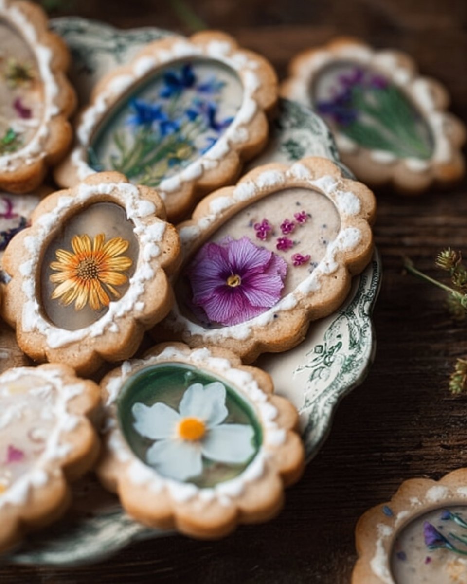 Earl Grey Stained Glass Floral Cookies Vegan Gluten Free