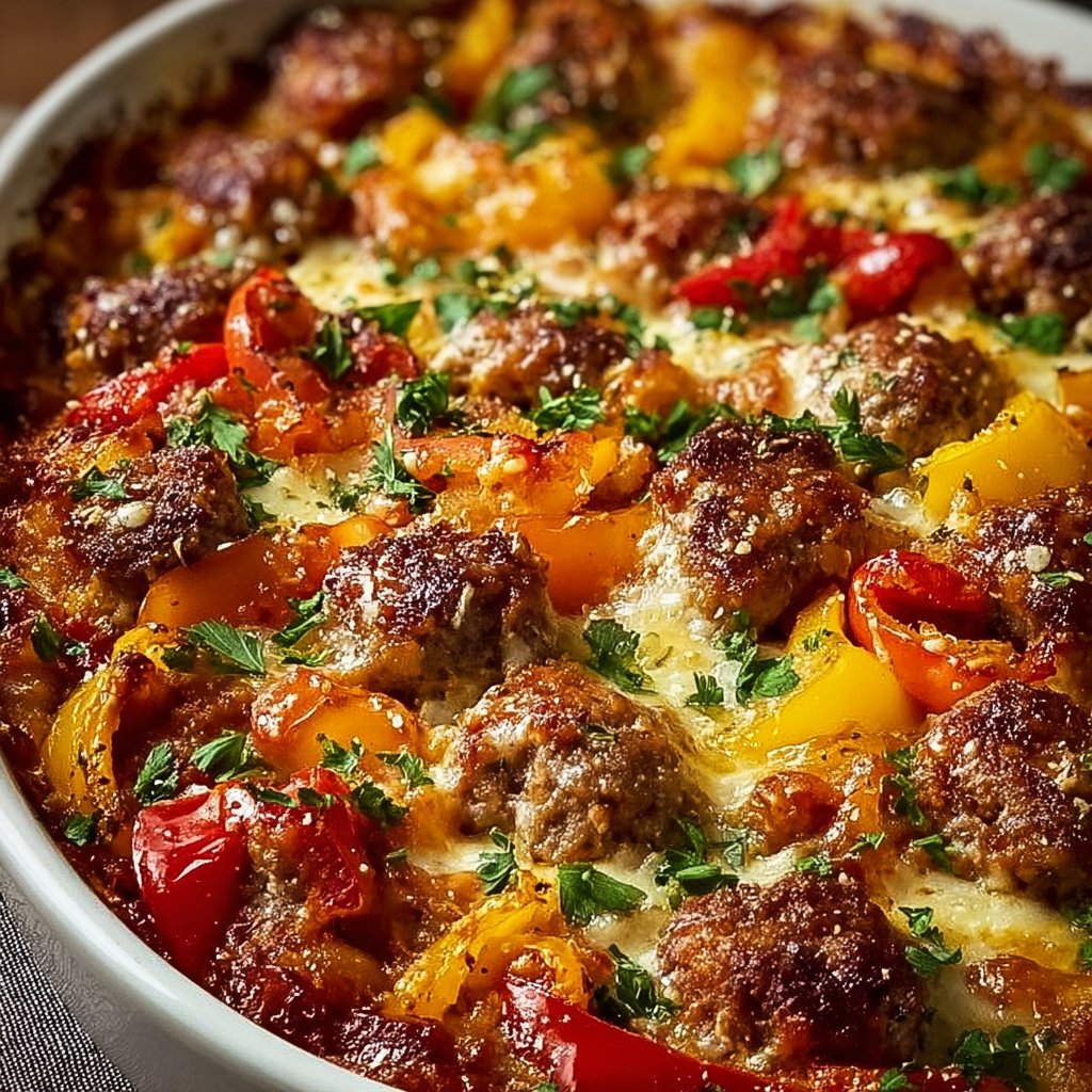 Flavorful Italian Sausage & Pepper Casserole