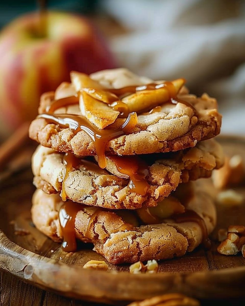 Easy Caramel Apple Cookies