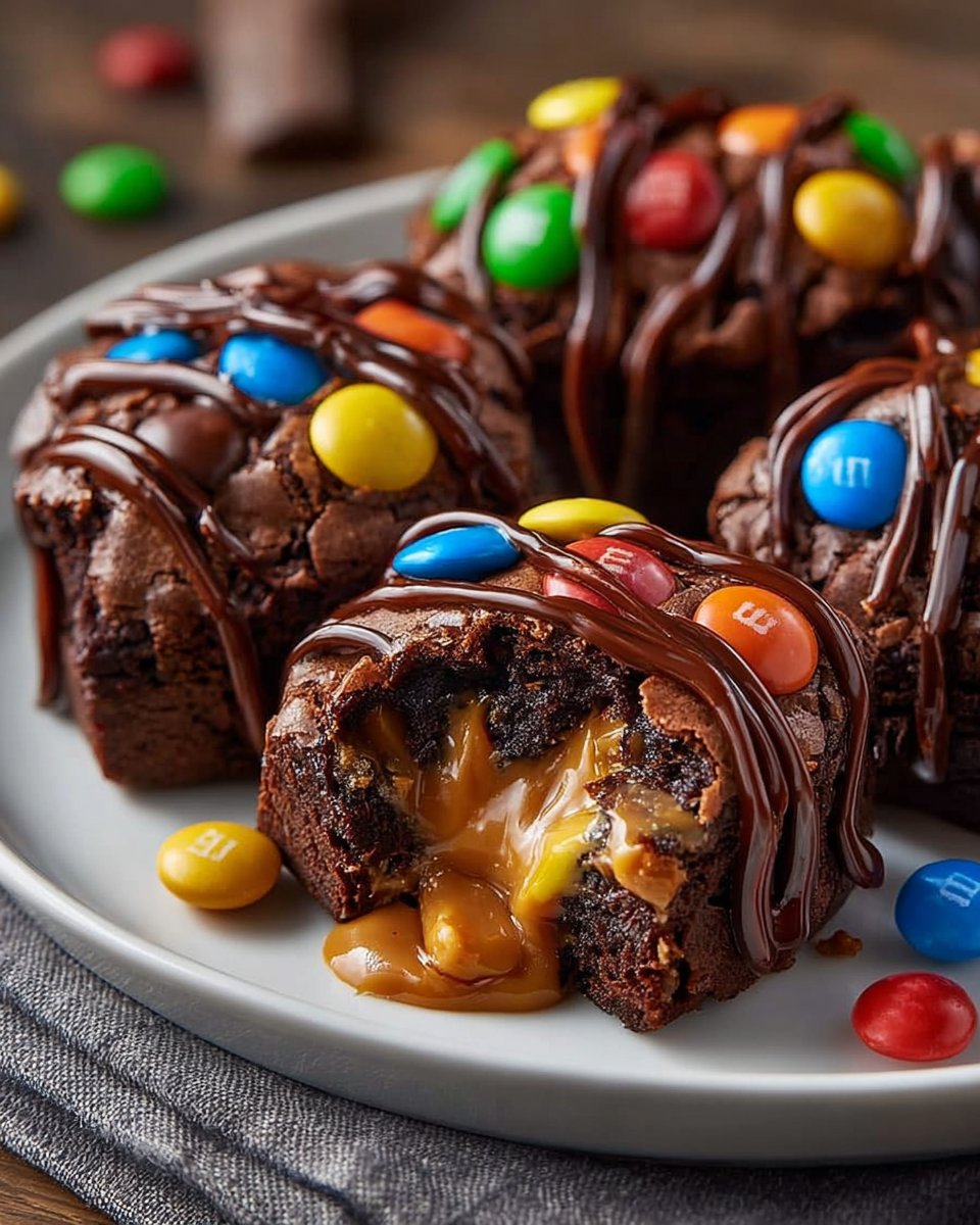 M&M’s Chocolate Chip Cookie Dough Brownie Bombs