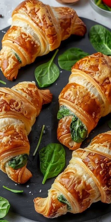 Recette croissants aux épinards et fromage à la friteuse à air