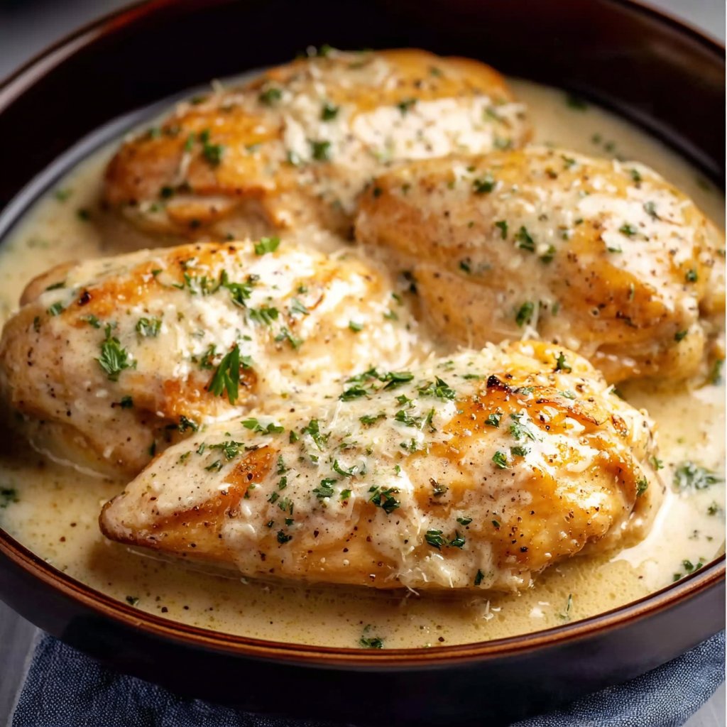 Crockpot Creamy Garlic Parmesan Chicken
