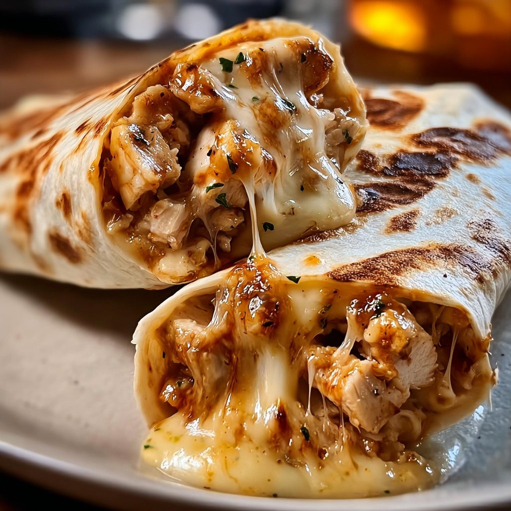 Ooey-Gooey Cheesy Garlic Chicken Wraps You’ll Love!