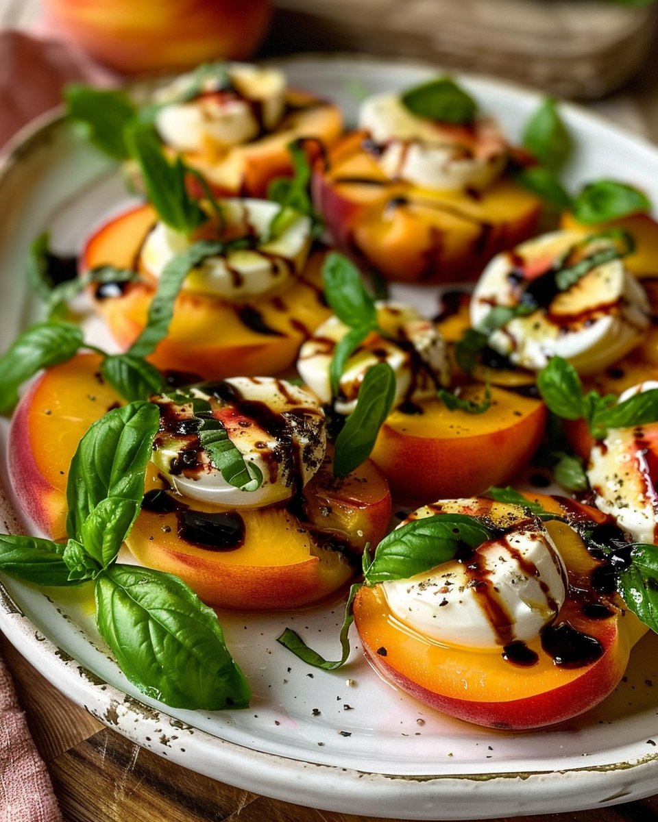 Peach Caprese Salad with Balsamic Glaze 3 Peach Caprese Salad with Balsamic Glaze