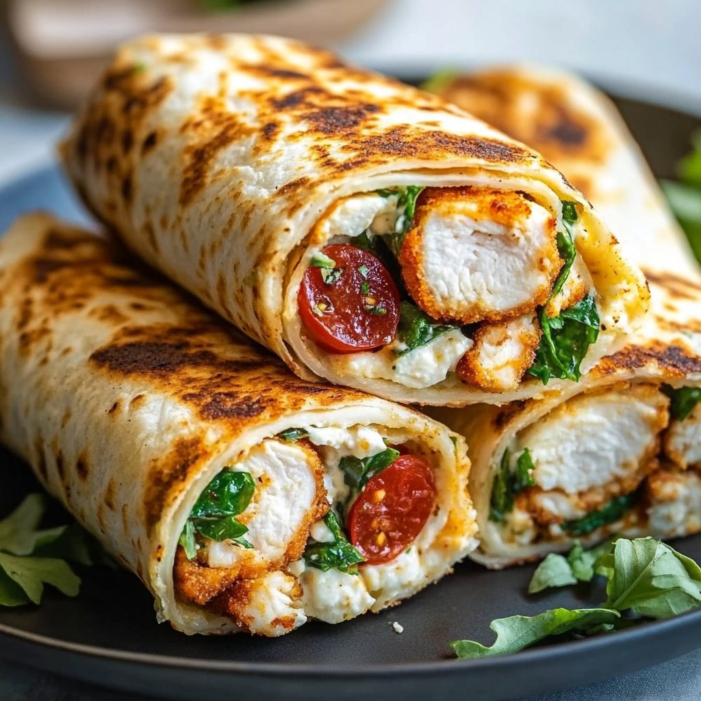 Crispy Air Fryer Chicken & Mozzarella Wraps