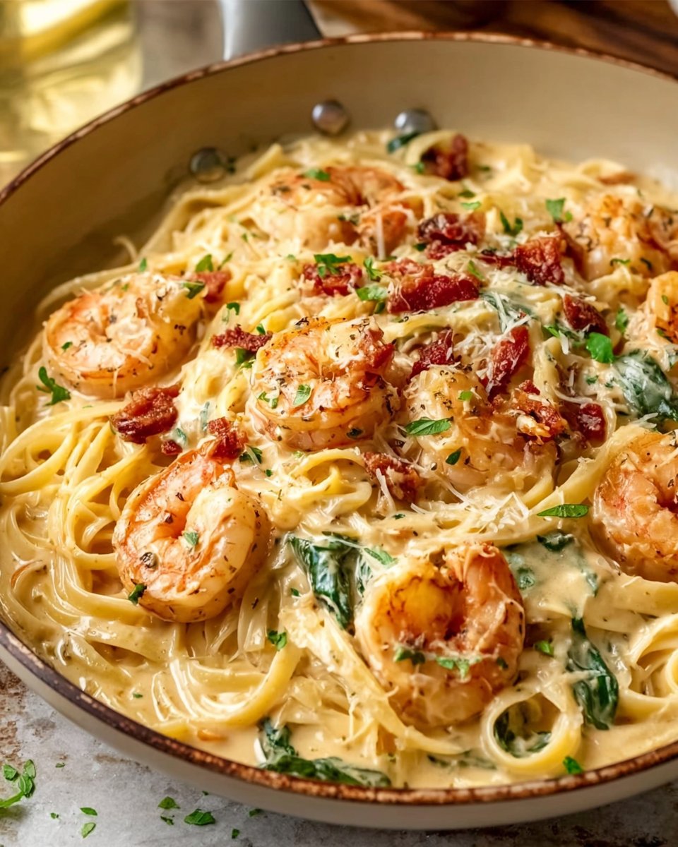 Creamy Tuscan Shrimp Linguine