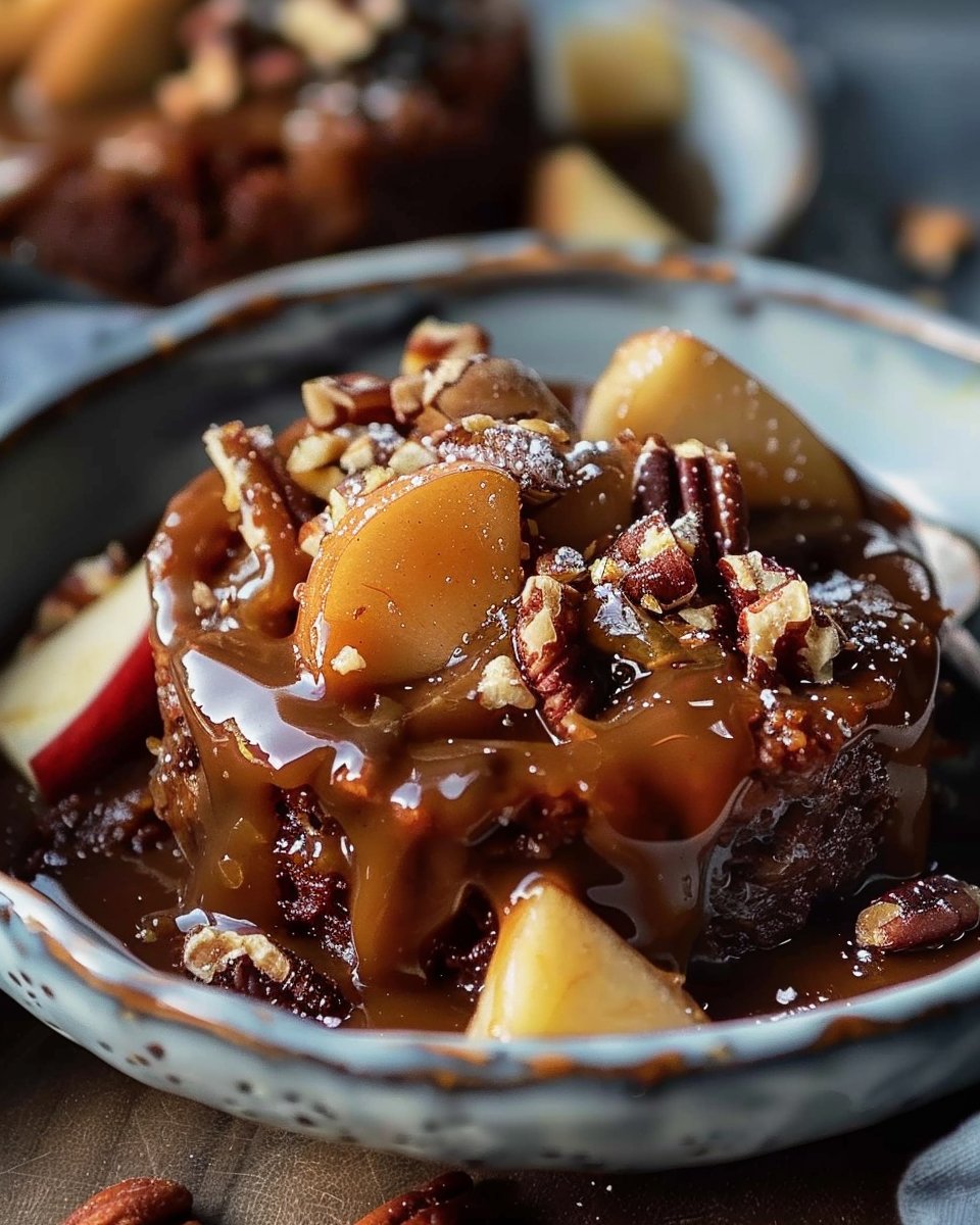 Gingerbread Sticky Toffee Pudding with Apples & Toasted Nuts