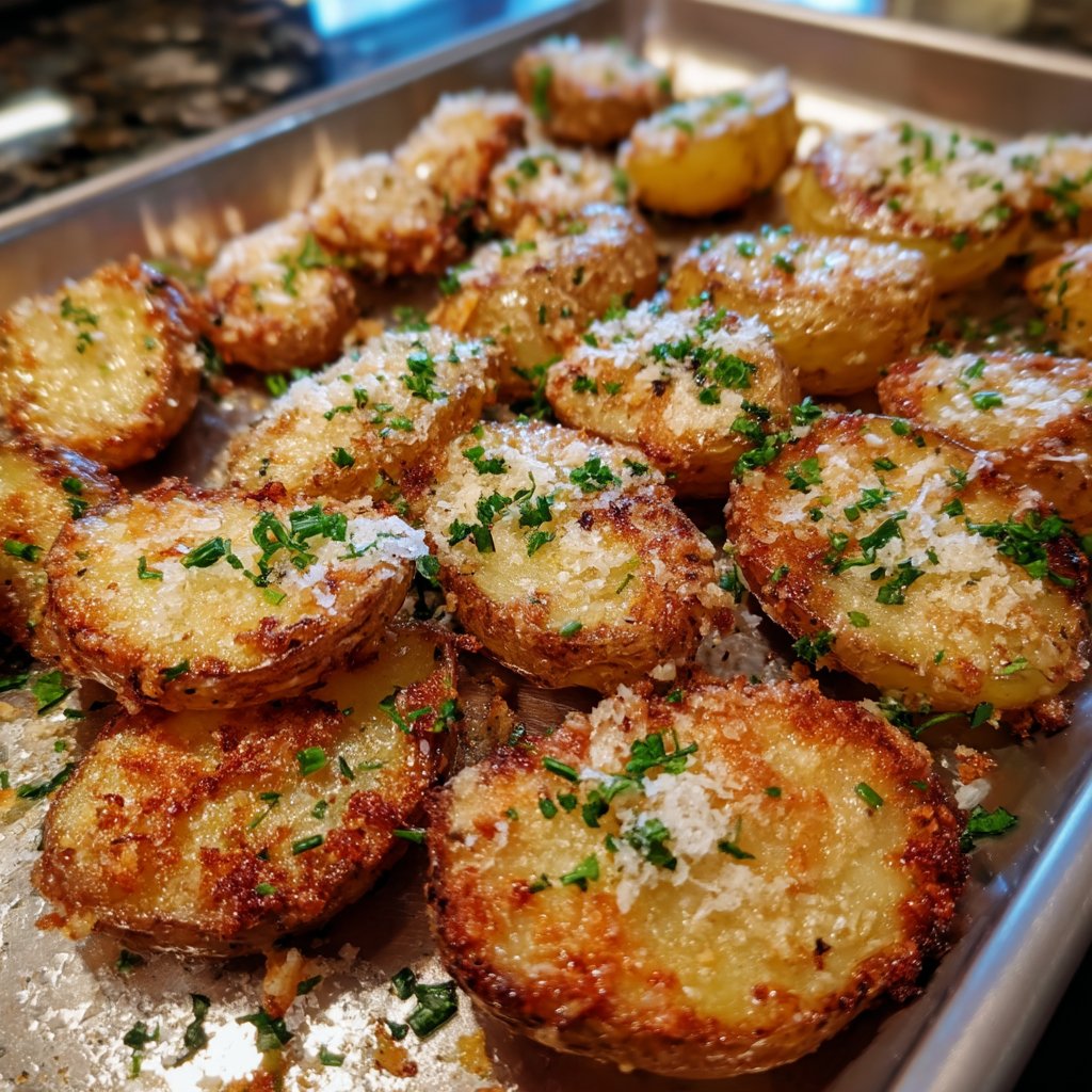 Crispy Parmesan Potatoes with Herbed Ricotta