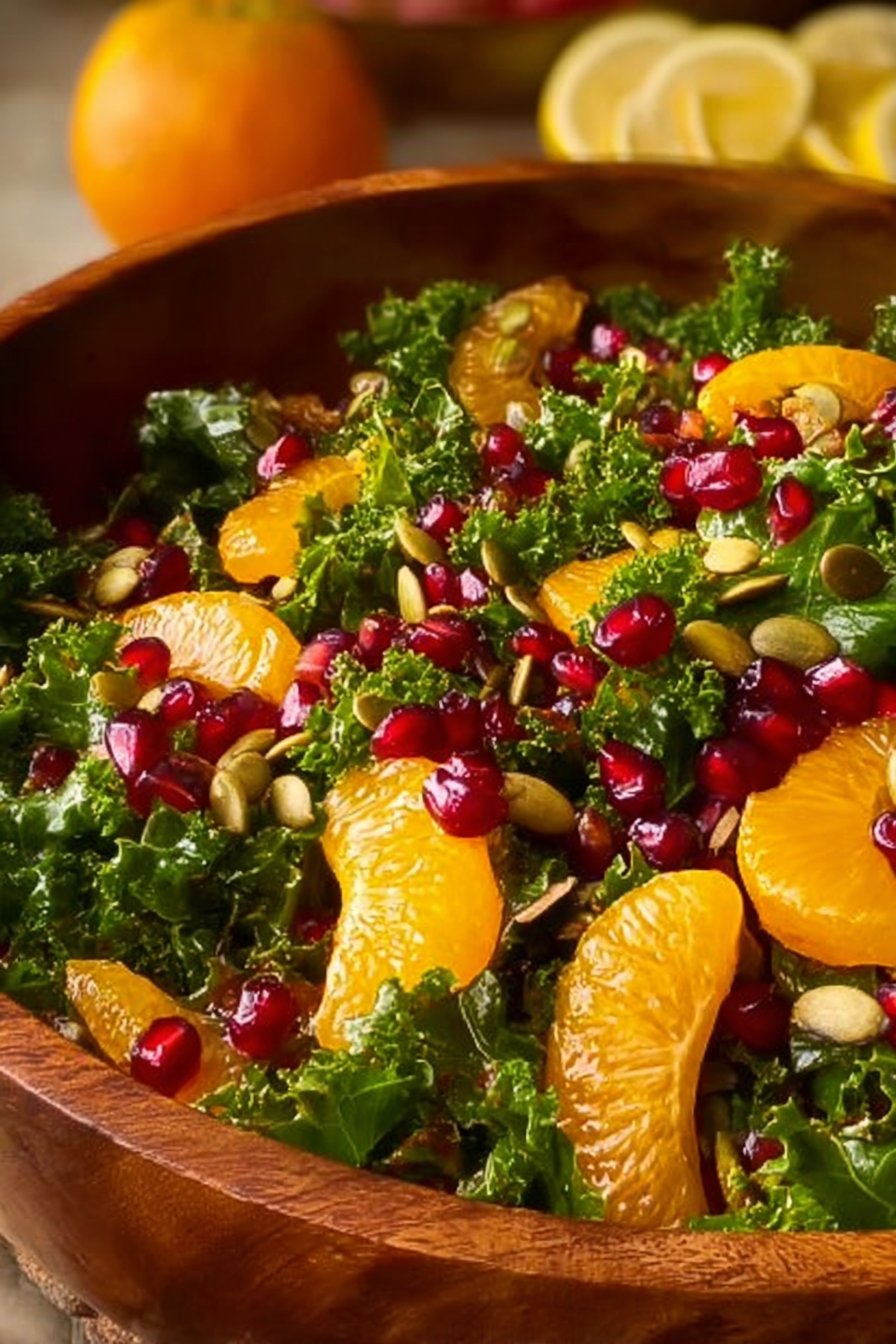 Citrus Pomegranate Kale Salad