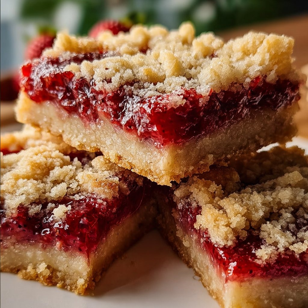 Strawberry Crumble Buttery Bars