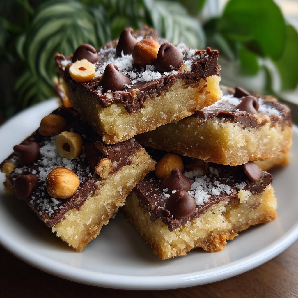 Chocolate Hazelnut Shortbread Bars