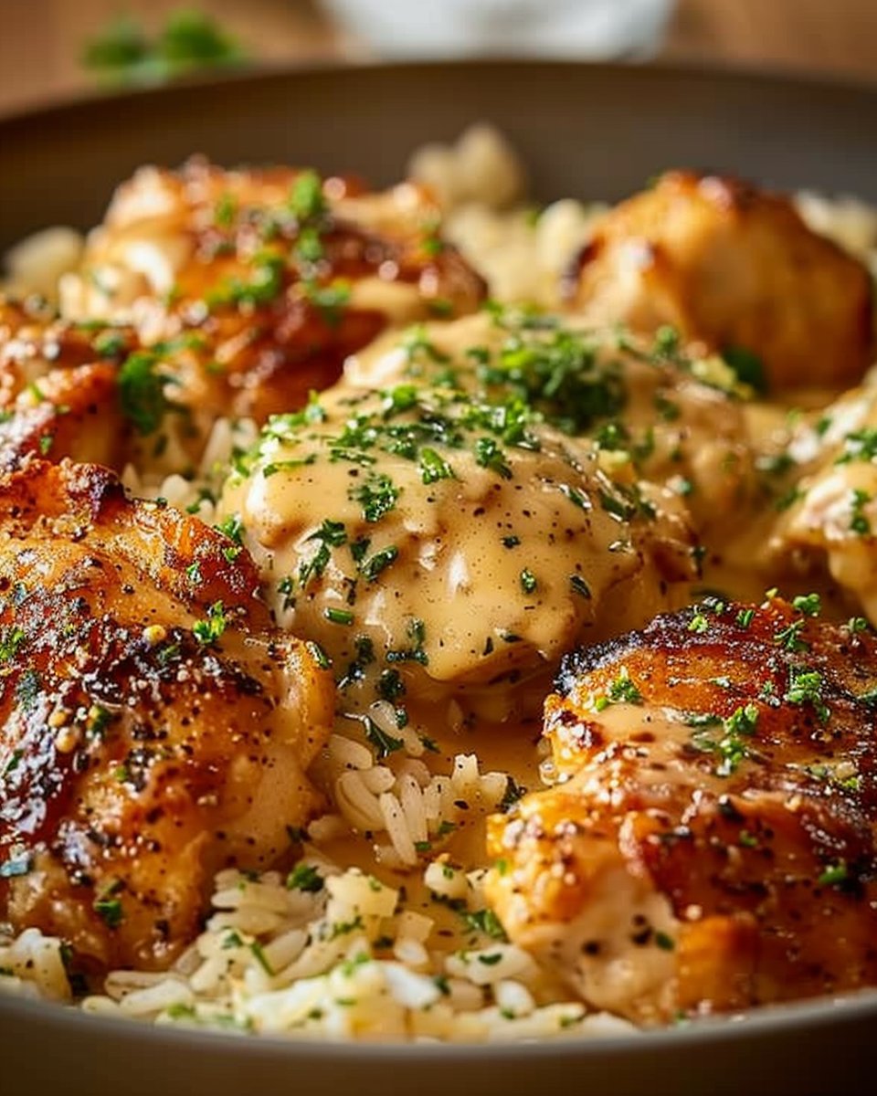 Smothered Chicken and Rice