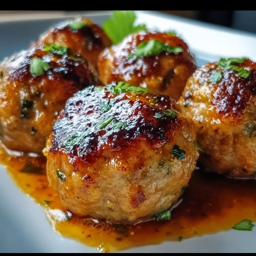 Gingery Salmon Meatballs with Soy Glaze
