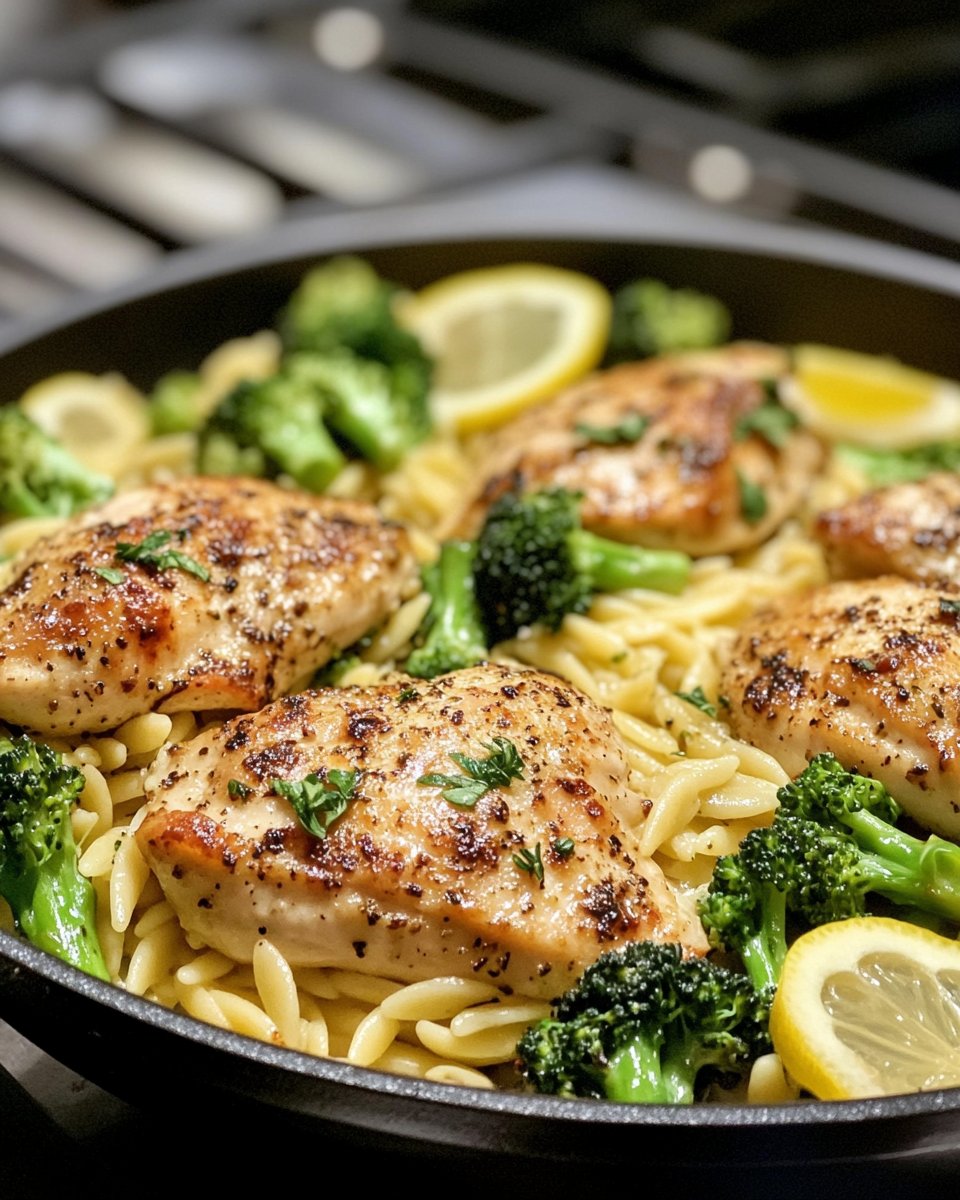 Lemon Pepper Chicken Broccoli Orzo