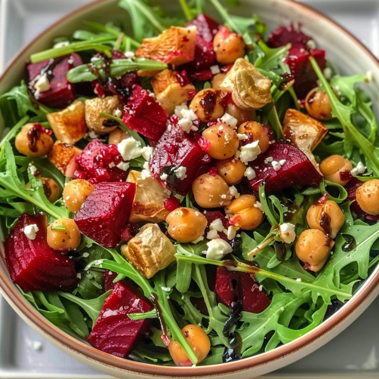 Arugula Chickpea Roasted Beet Salad with Balsamic 1 Arugula, Chickpea, and Roasted Beet Salad with Balsamic