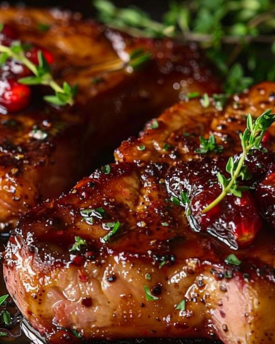 Raspberry Balsamic Glazed Pork Chops