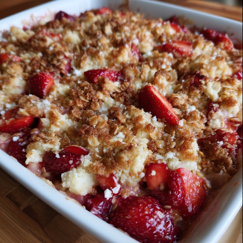 Strawberry Rhubarb Mascarpone Crumble