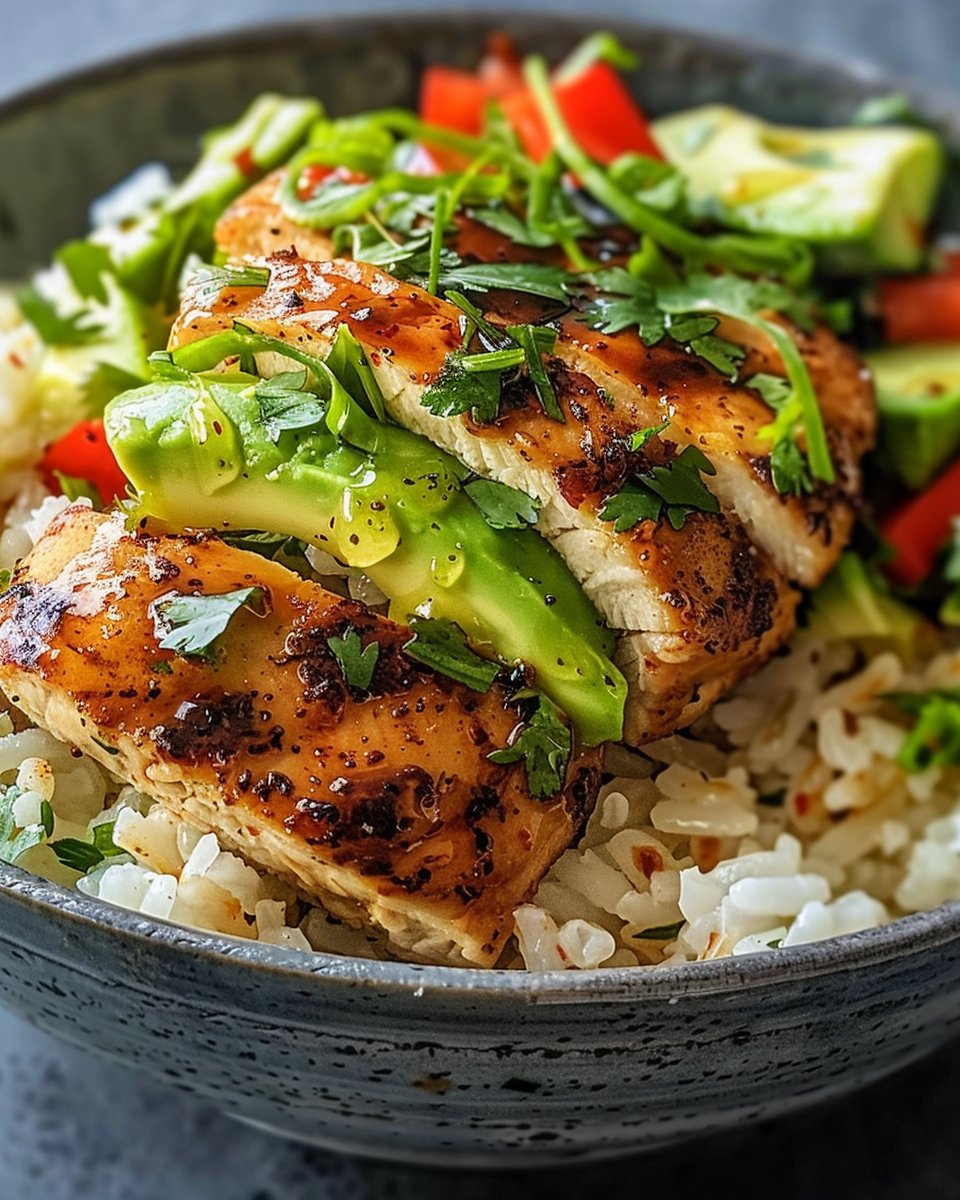 Honey Lime Chicken and Avocado Rice