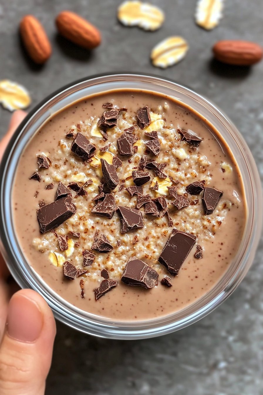 Budino di Fiocchi d'Avena, Cioccolato e Burro di Arachidi