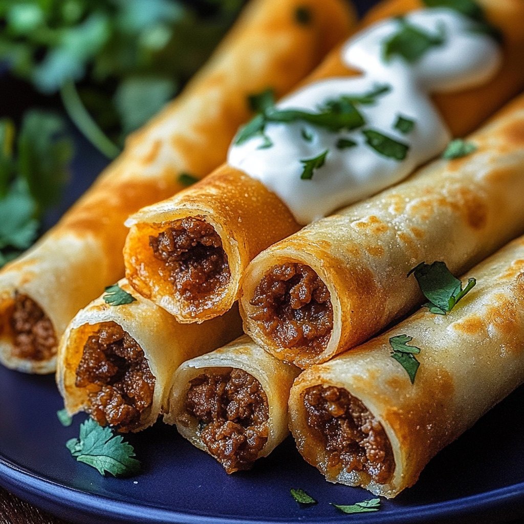 Crispy Cheesy Beef Taquitos