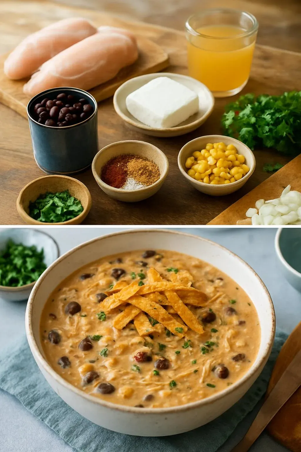 Crockpot White Chicken Chili with Cream Cheese