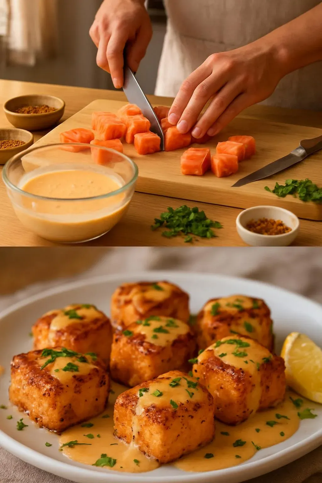 Crispy Bang Bang Salmon Bites