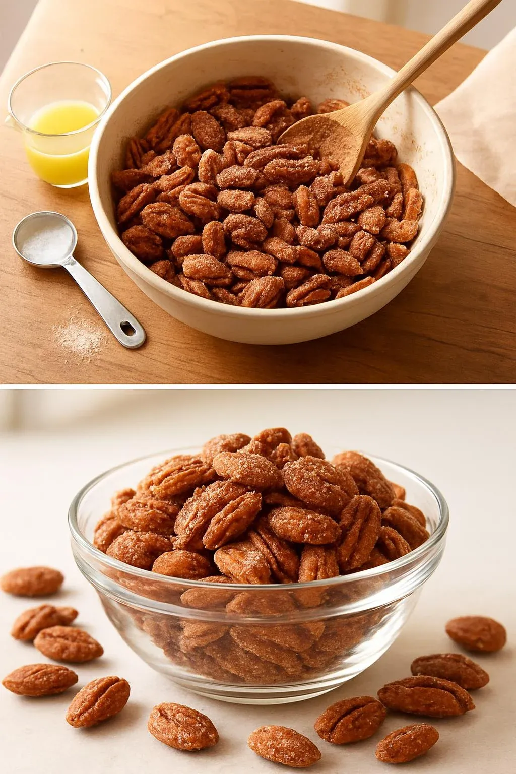 Cinnamon Sugar Roasted Pecans