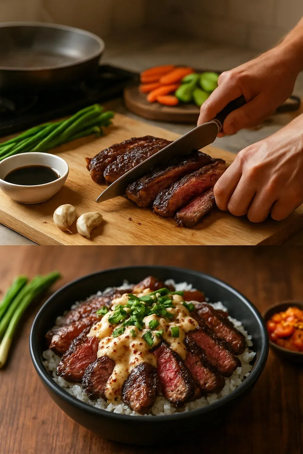 Korean BBQ Steak Rice Bowls