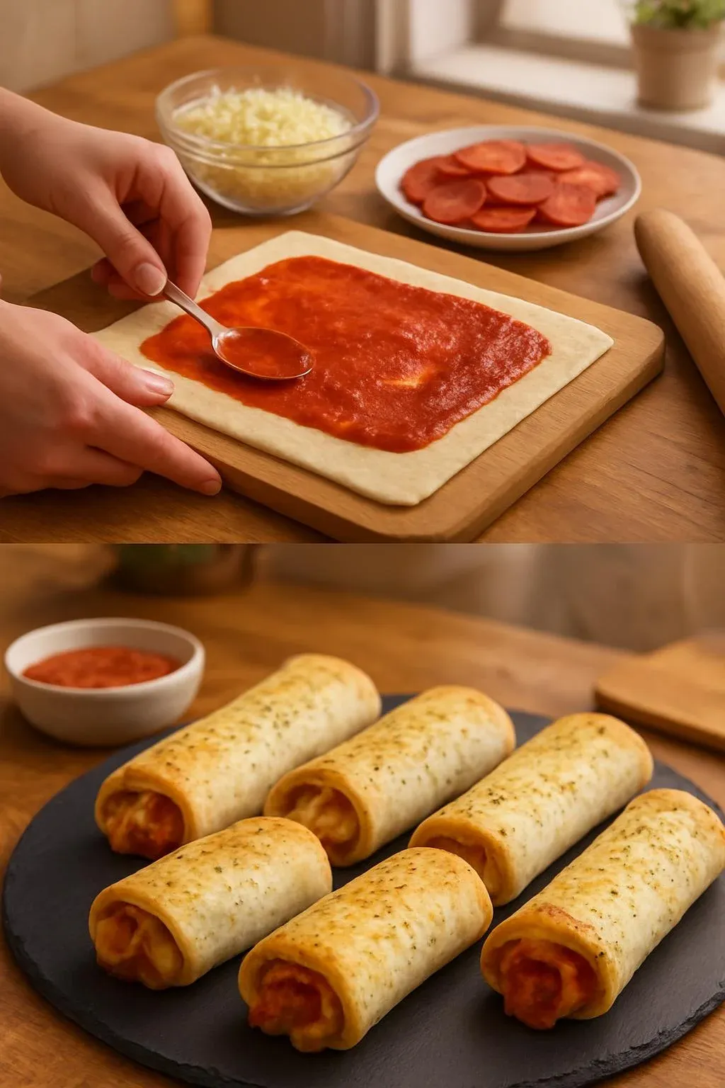 Low-Calorie Pepperoni Pizza Rolls