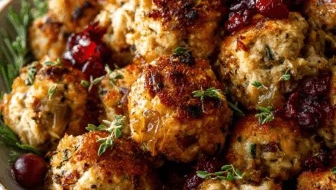 Holiday Turkey and Cranberry Stuffing Balls