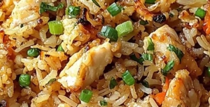 High Protein Crispy Garlic Chicken Fried Rice