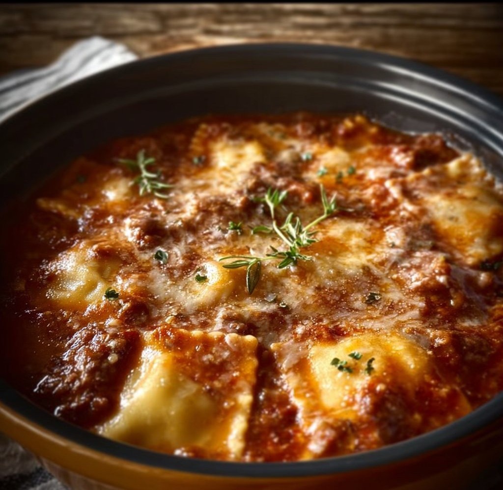 Crockpot Ravioli Lasagna