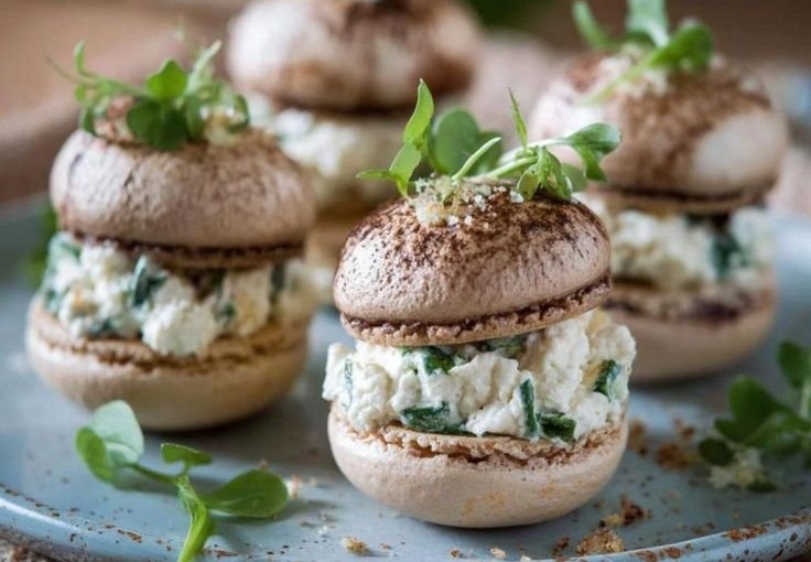 Macarons champignons fromage herbes