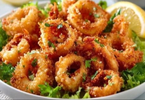 Calamars à la romaine croustillants airfryer