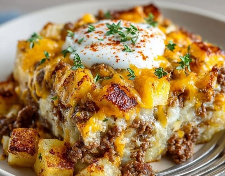 Ground Beef and Potatoes Casserole