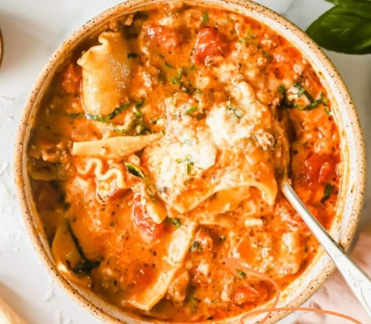 Easy Creamy Lasagna Soup
