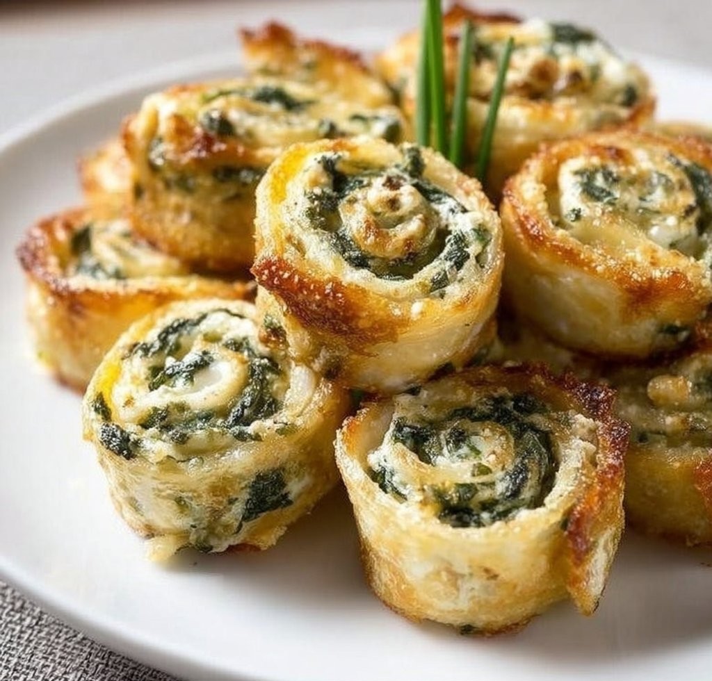 Spinach Dip in Bite-Sized Pinwheels