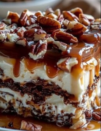 No Bake Turtle Lasagna Dessert Recipe