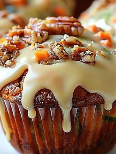 Moist Carrot Cake Zucchini Muffins