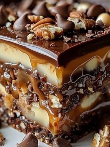Decadent Turtle Lasagna Dessert Recipe: Layers of Chocolate, Caramel, and Creamy Delight!