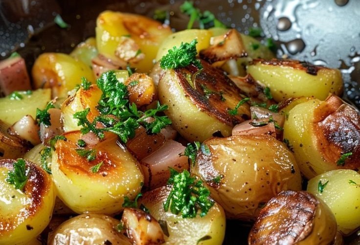 Sauté de choux de Bruxelles et pommes de terre